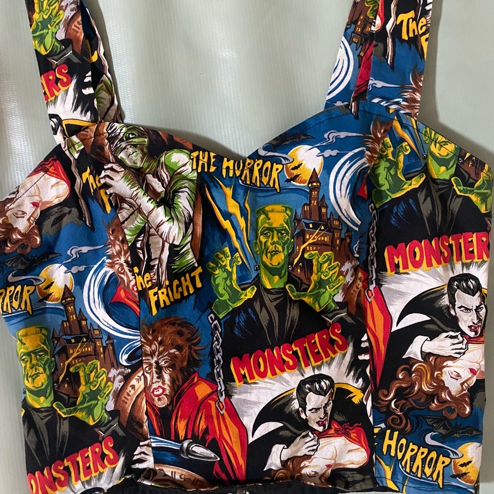 Universal Monsters rockabilly handmade top